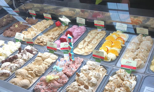 Ice cream and outdoor seating at The Dunes Cafe and Shop Oxwich Bay